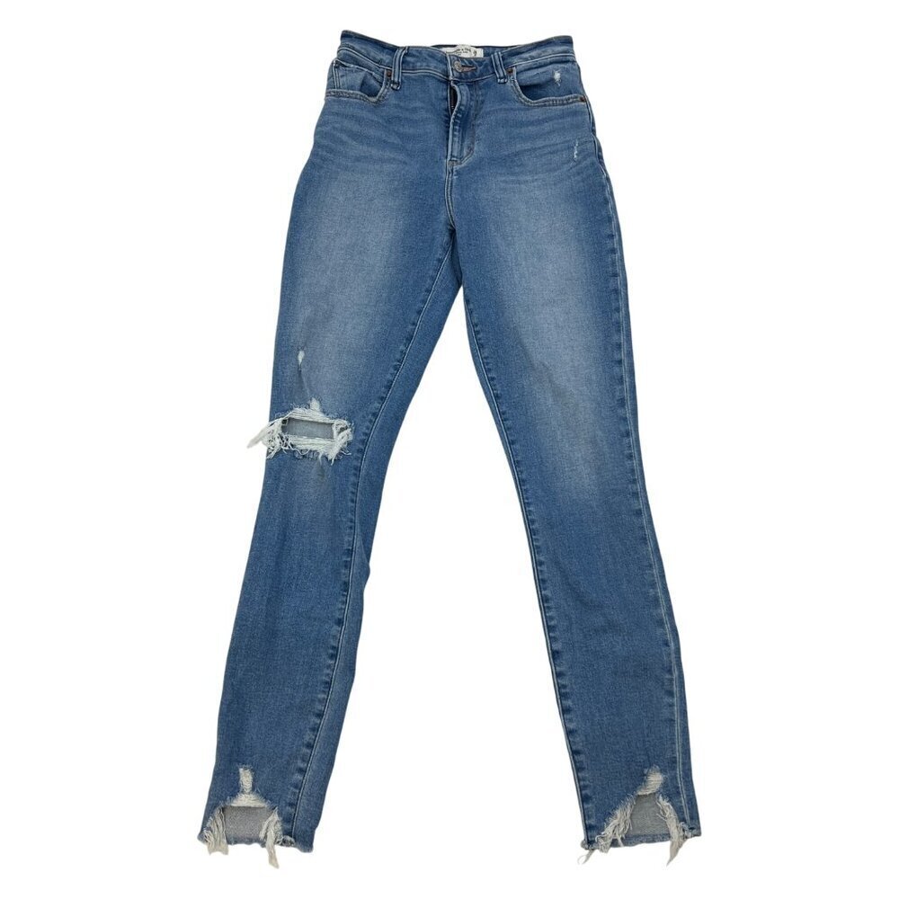 Abercrombie & Fitch Super Skinny Ankle Jeans High Rise Distressed Size 2L/26